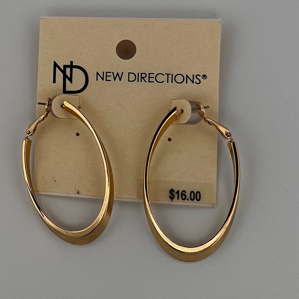 New Directions Gold Modern Hoop Earrings